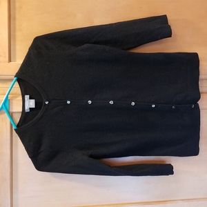Ann Taylor 100% cashmere cardigan with jeweled buttons black size XS